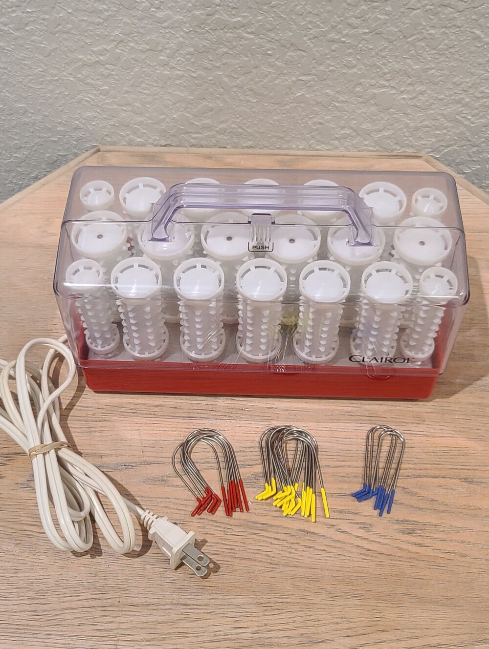 Vtg Clairol Style Setter C-20-1 Hot Rollers Complete 20 Rollers & 20 Clips Works